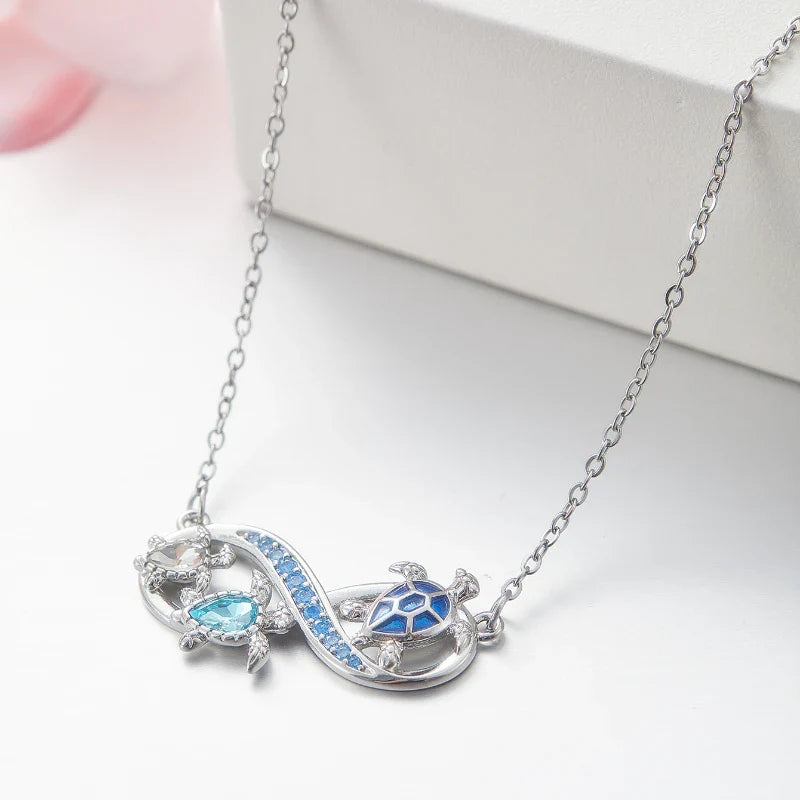 Infinity Sköldpadda Kristall Halsband