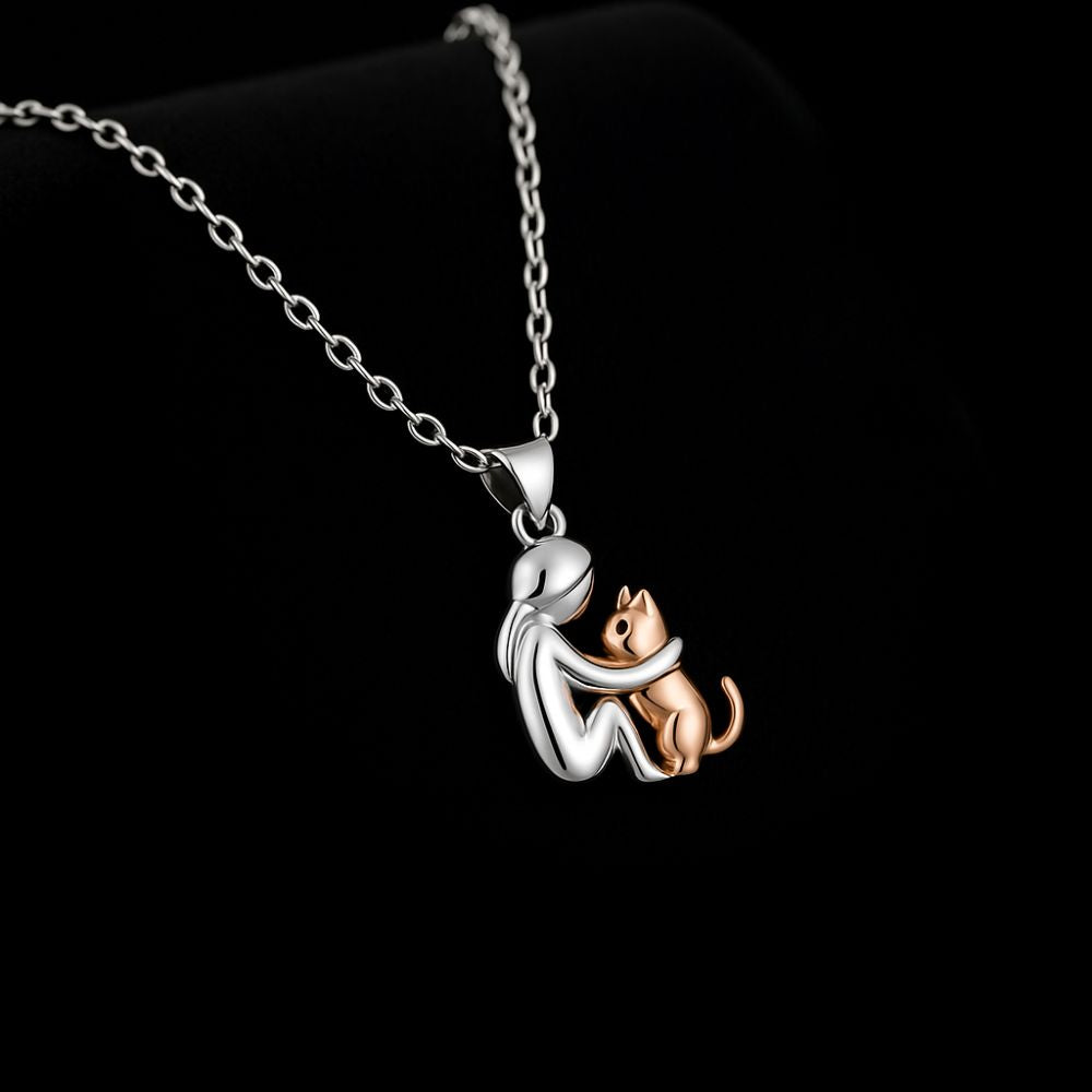 Katt Hug Hänge Halsband With Bonus Örhängen Limited Time Offer
