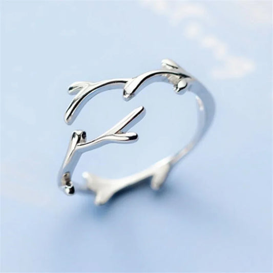 Sterling Silver Branch Nature Ring