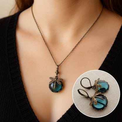 Beautiful Vintage Trollslända Halsband With Bonus Örhängen Limited Time Offer