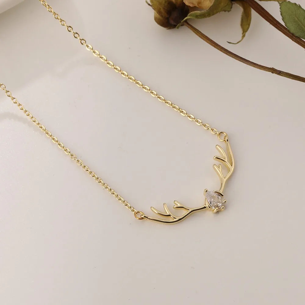 Deer Antler Hjärta Berlock Halsband