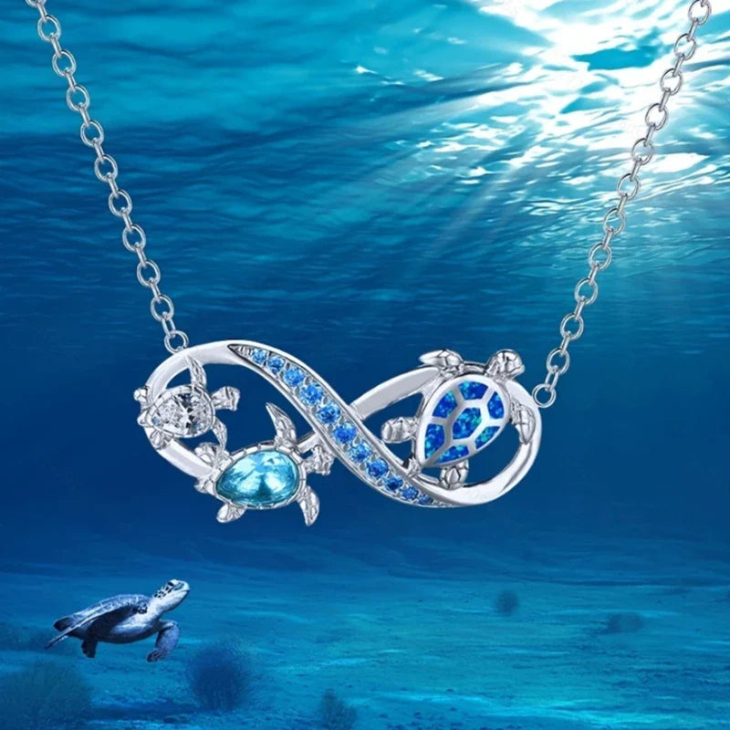 Infinity Sköldpadda Kristall Halsband