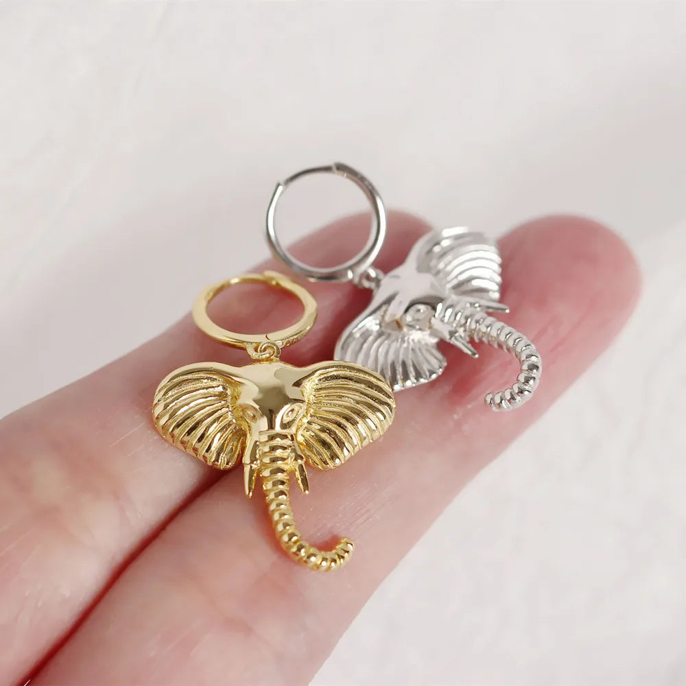 Elefant Berlock Hoop Örhängen Sterling
