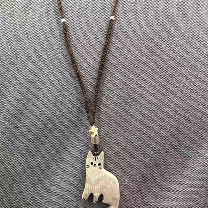 Vintage Katt Star Hänge Halsband
