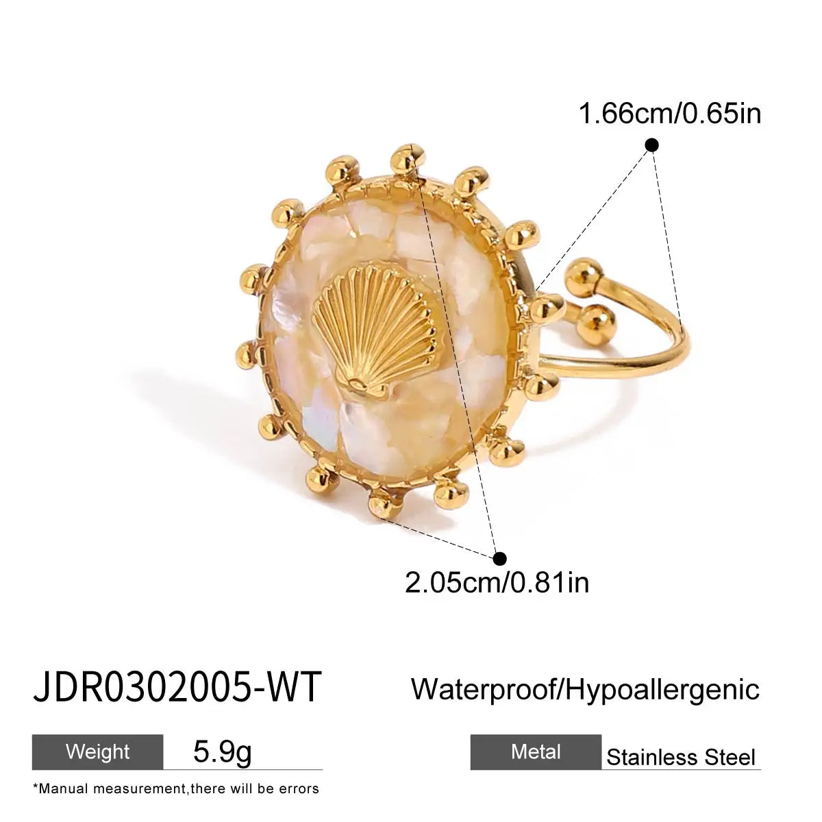 Ocean Sjöstjärna Snäcka Statement Ring
