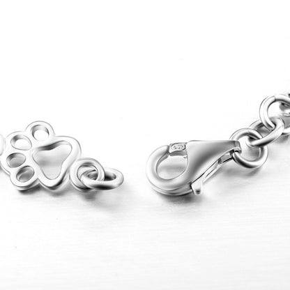 Limited Edition Pure Silver Hund Tass And Bone Charms Armband