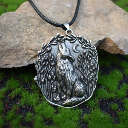 Måne Varg Spirit Animal Hänge Halsband