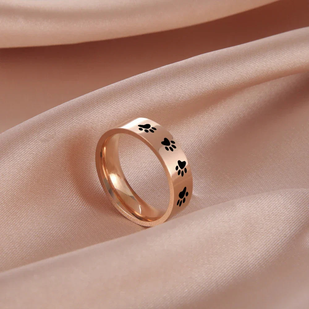 Sterling stål Pet Memorial Tass Ring