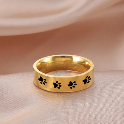Sterling stål Pet Memorial Tass Ring