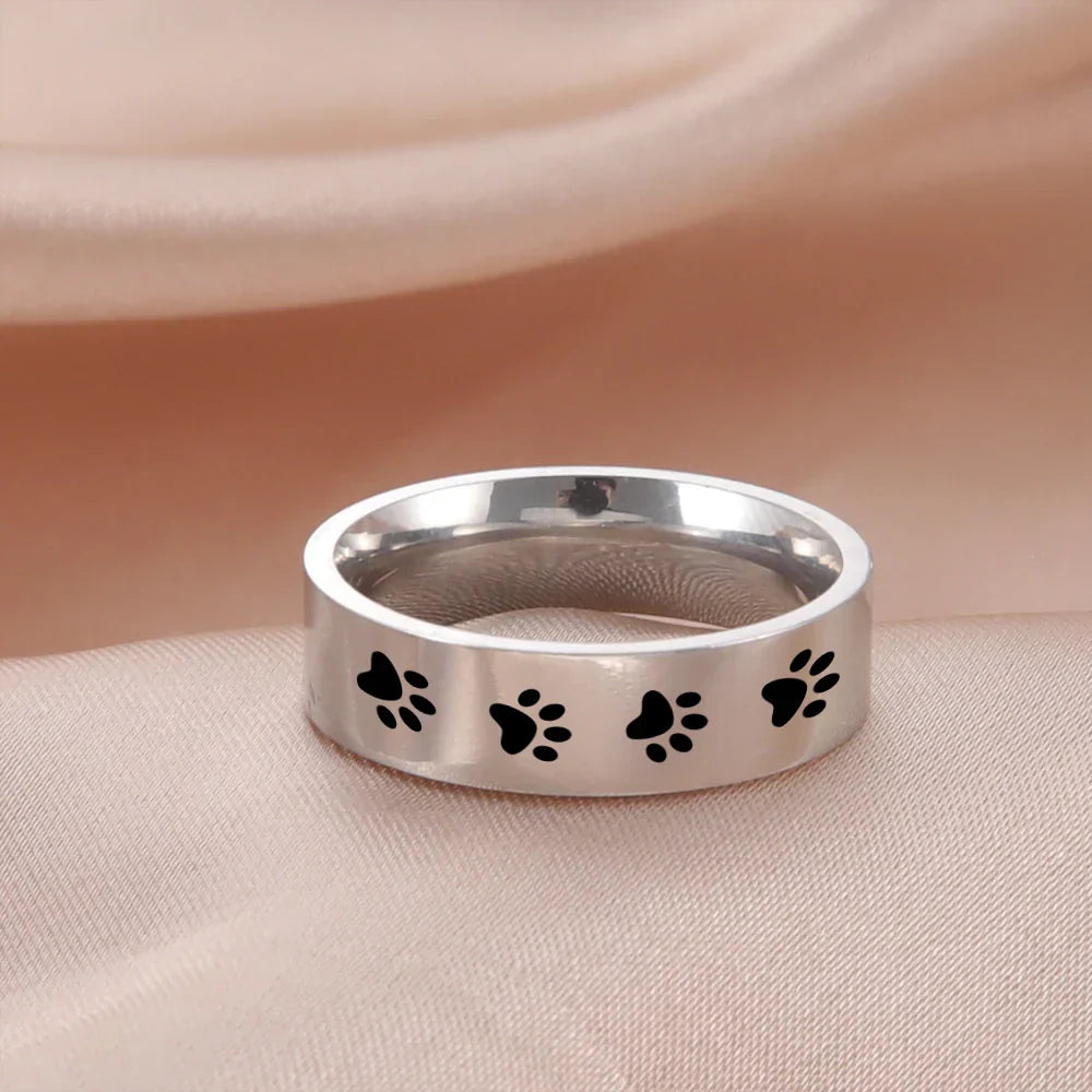 Sterling stål Pet Memorial Tass Ring