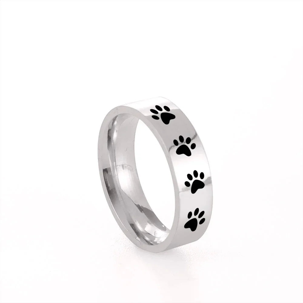 Sterling stål Pet Memorial Tass Ring
