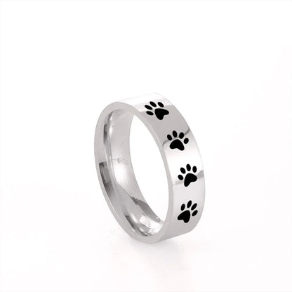 Sterling stål Pet Memorial Tass Ring