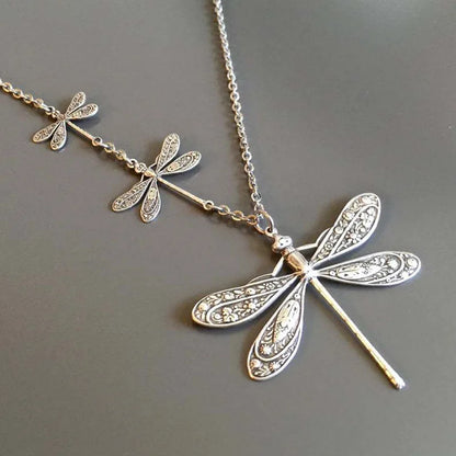 Vintage Trollslända Halsband Symbol Of Change Light Freedom