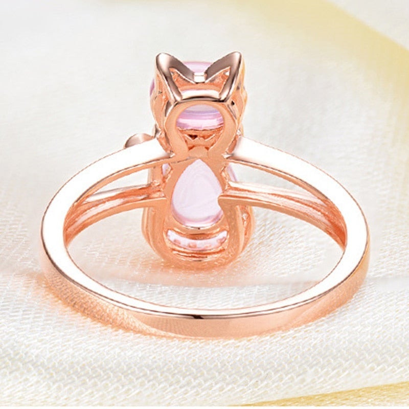 Katt Ring In Ros Guld