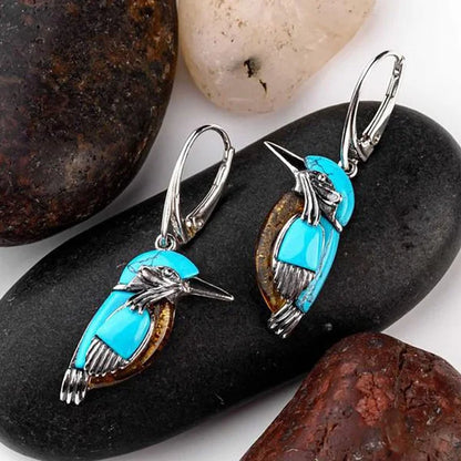 Blue Kolibri Enamel Jewelry Set