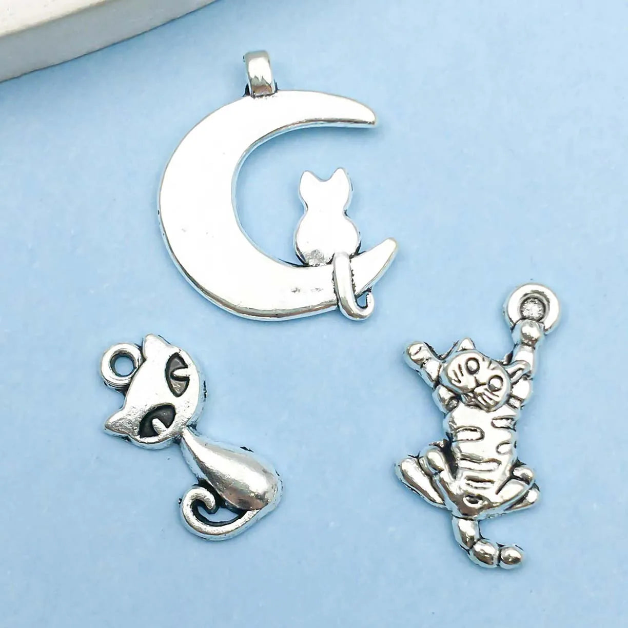 Antique Silver Katt Memorial Charms
