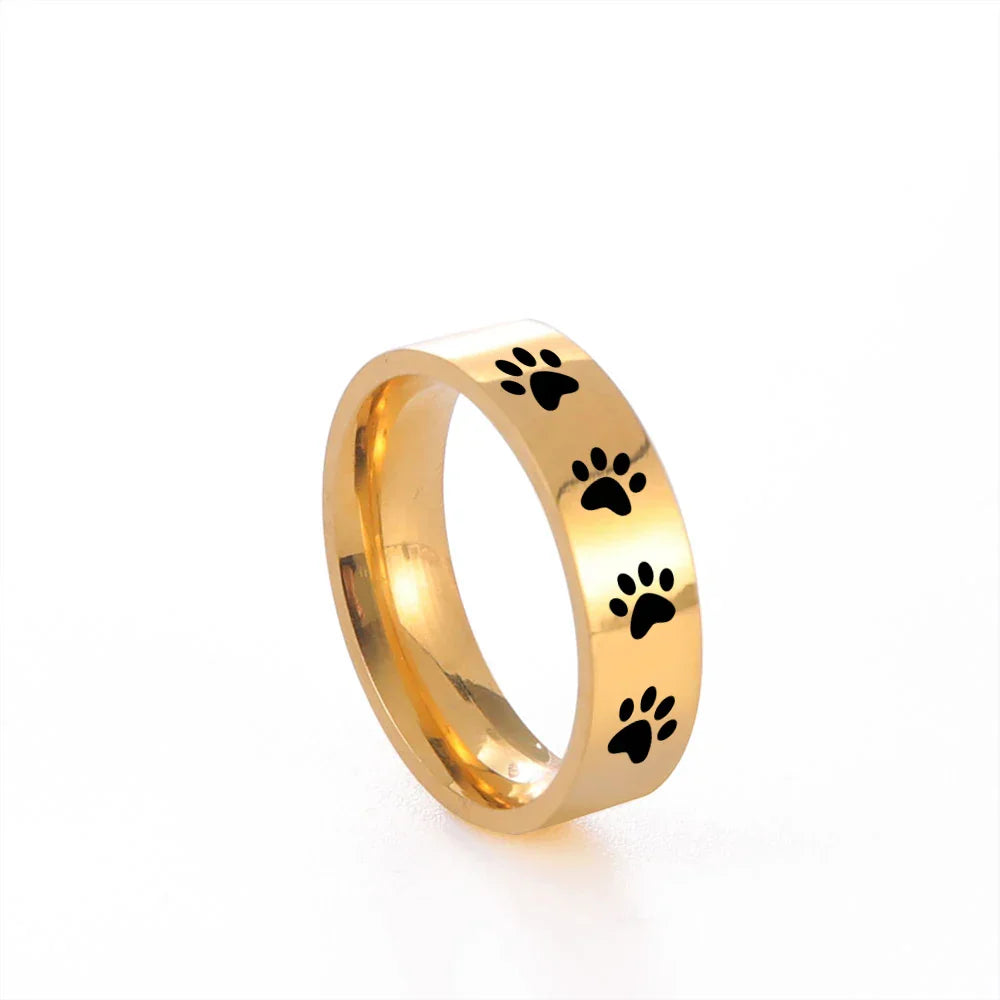 Sterling stål Pet Memorial Tass Ring