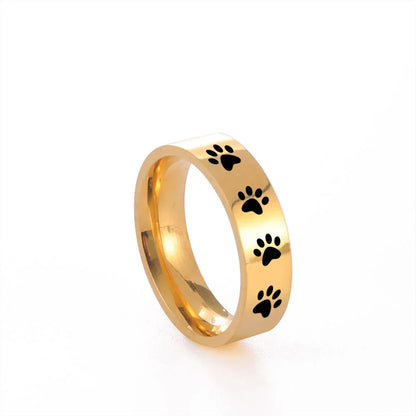 Sterling stål Pet Memorial Tass Ring