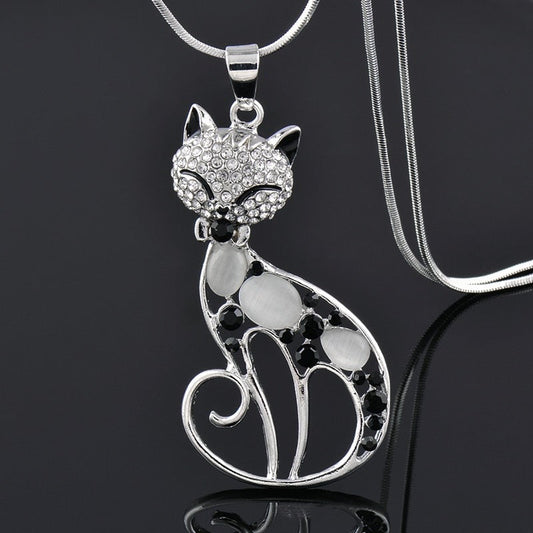 Cats Of Love Halsband In Sterling Silver And Zirconia Encrusted