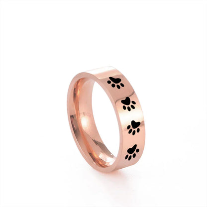 Sterling stål Pet Memorial Tass Ring