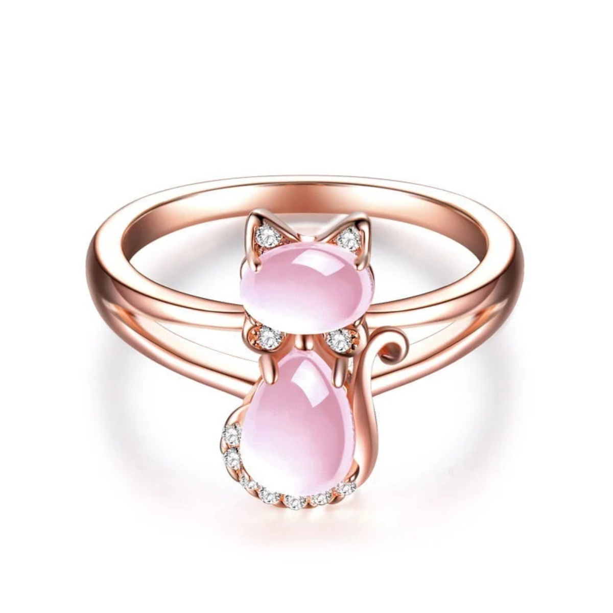 Katt Ring In Ros Guld