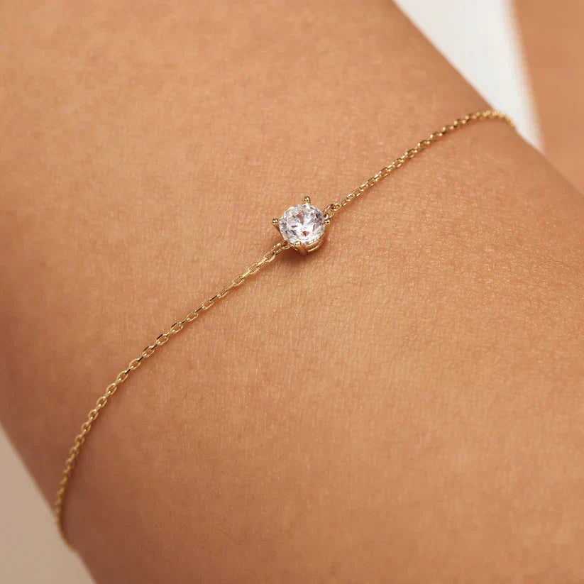 Clea Moissanite Sten armband | Guld