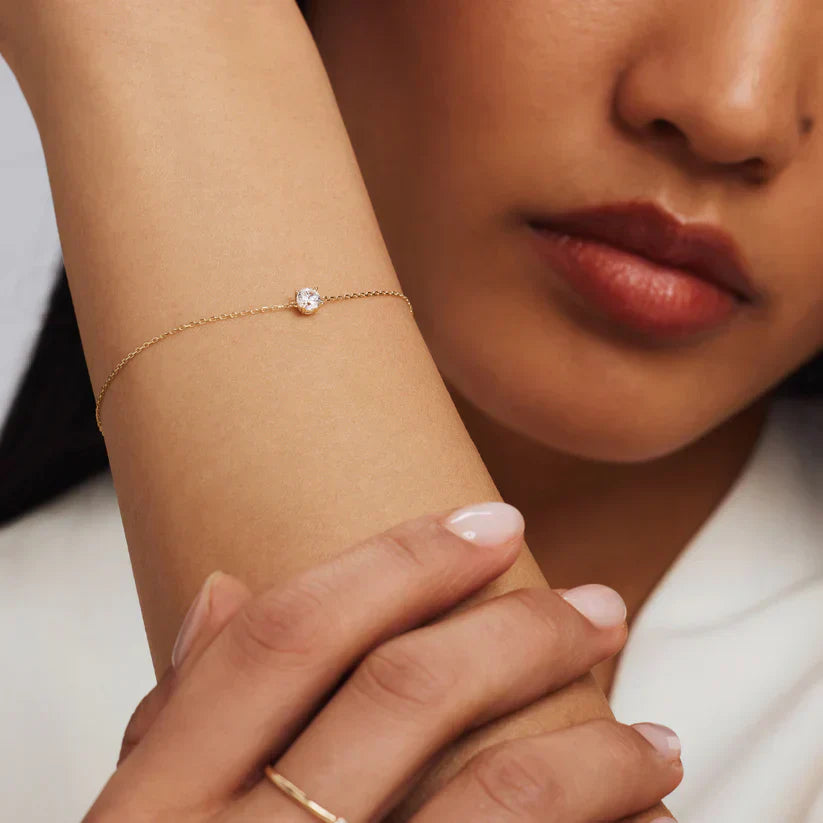 Clea Moissanite Sten armband | Guld