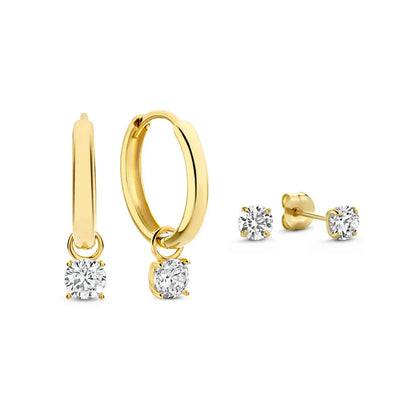 Larmes de Lune Sten örhängen Set | Guld