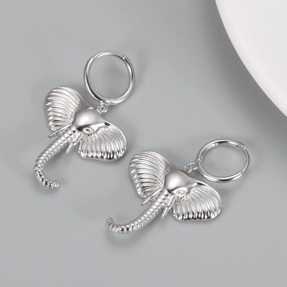 Elefant Berlock Hoop Örhängen Sterling