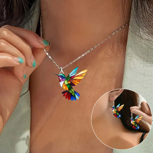 Beautiful Kolibri Halsband With Bonus Örhängen Limited Time Offer