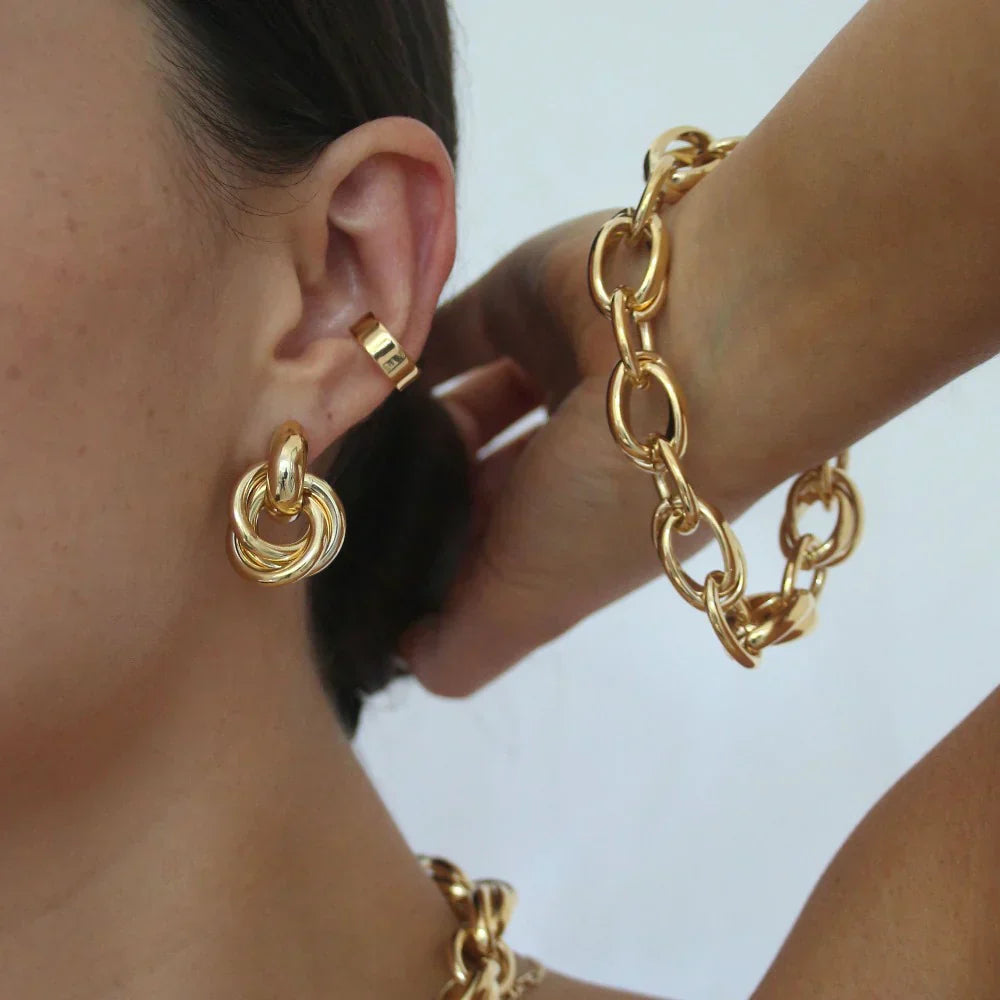 Statement Interlocking örhängen | Guld