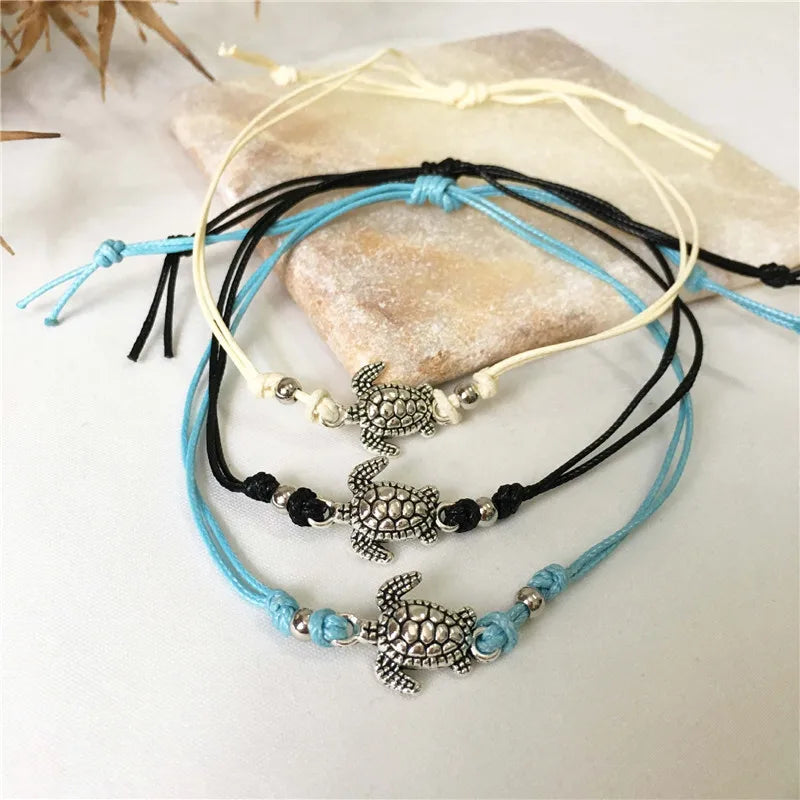 Havs Sköldpadda Leather Vristlänk Armband