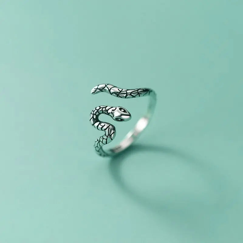 Silver Snake Transformation Ring Justerbar