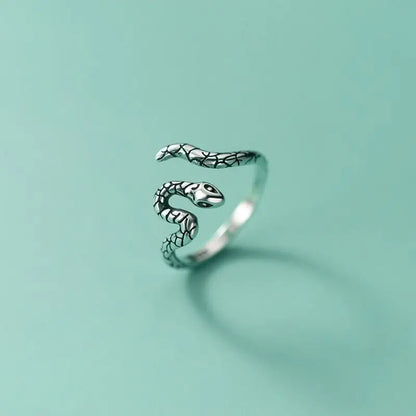 Silver Snake Transformation Ring Justerbar