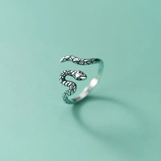 Silver Snake Transformation Ring Justerbar