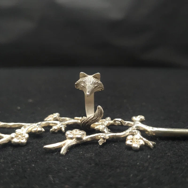 Silver Räv Ring Justerbar Women