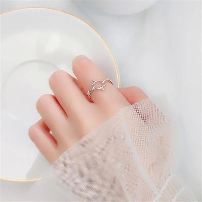 Sterling Silver Branch Nature Ring