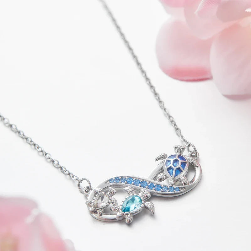 Infinity Sköldpadda Kristall Halsband