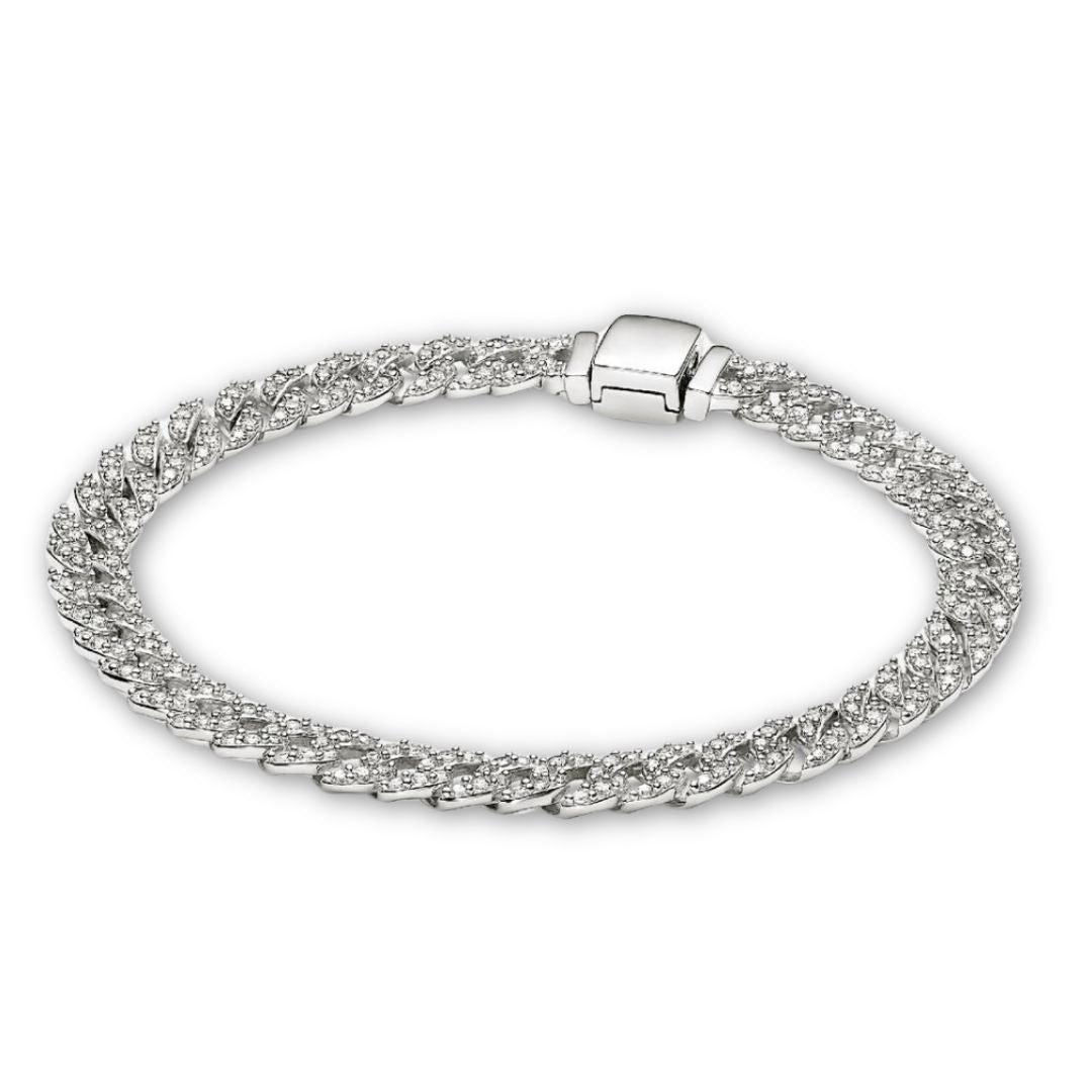 Pave Cuban armband | Guld