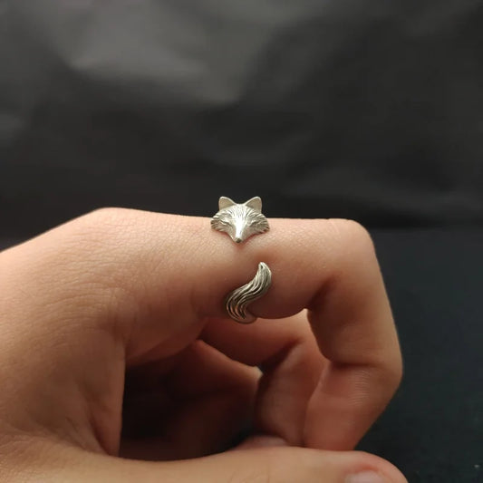 Silver Räv Ring Justerbar Women