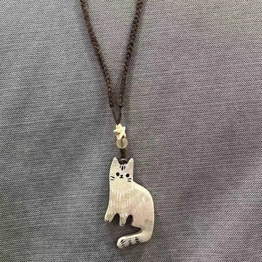 Vintage Katt Star Hänge Halsband