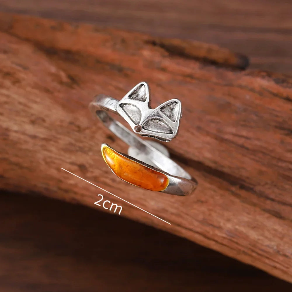 Vintage Räv Spirit Justerbar Ring