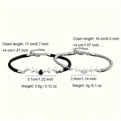 Deer Horn Hjärta Armband Zircon