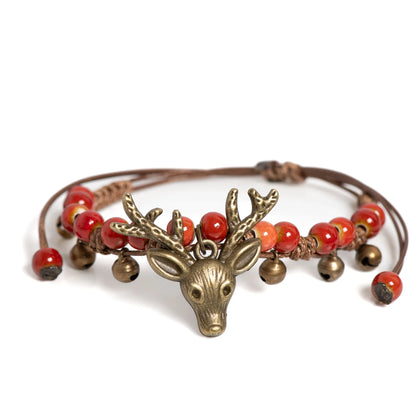 Ceramic Fawn Berlock Armband Handgjord