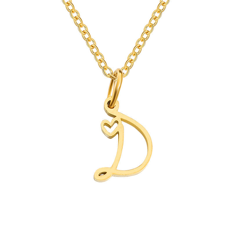Hjärta Initial halsband | Guld