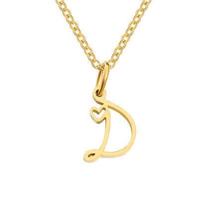 Hjärta Initial halsband | Guld