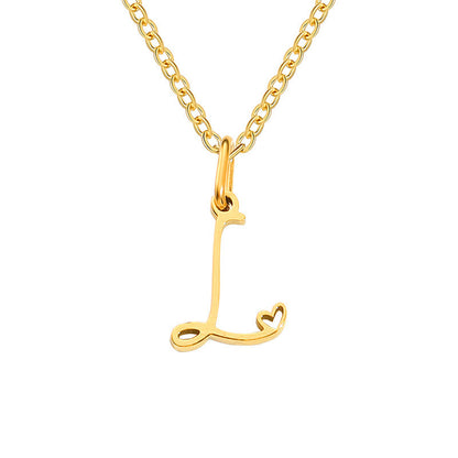 Hjärta Initial halsband | Guld