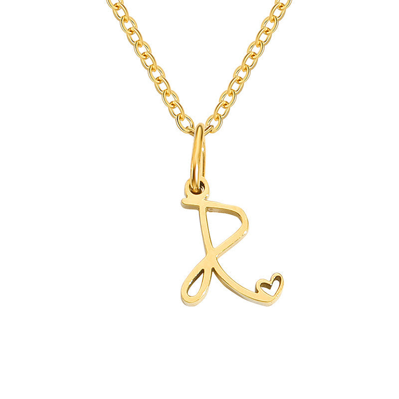 Hjärta Initial halsband | Guld