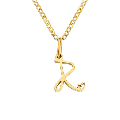 Hjärta Initial halsband | Guld