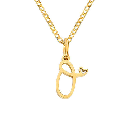 Hjärta Initial halsband | Guld